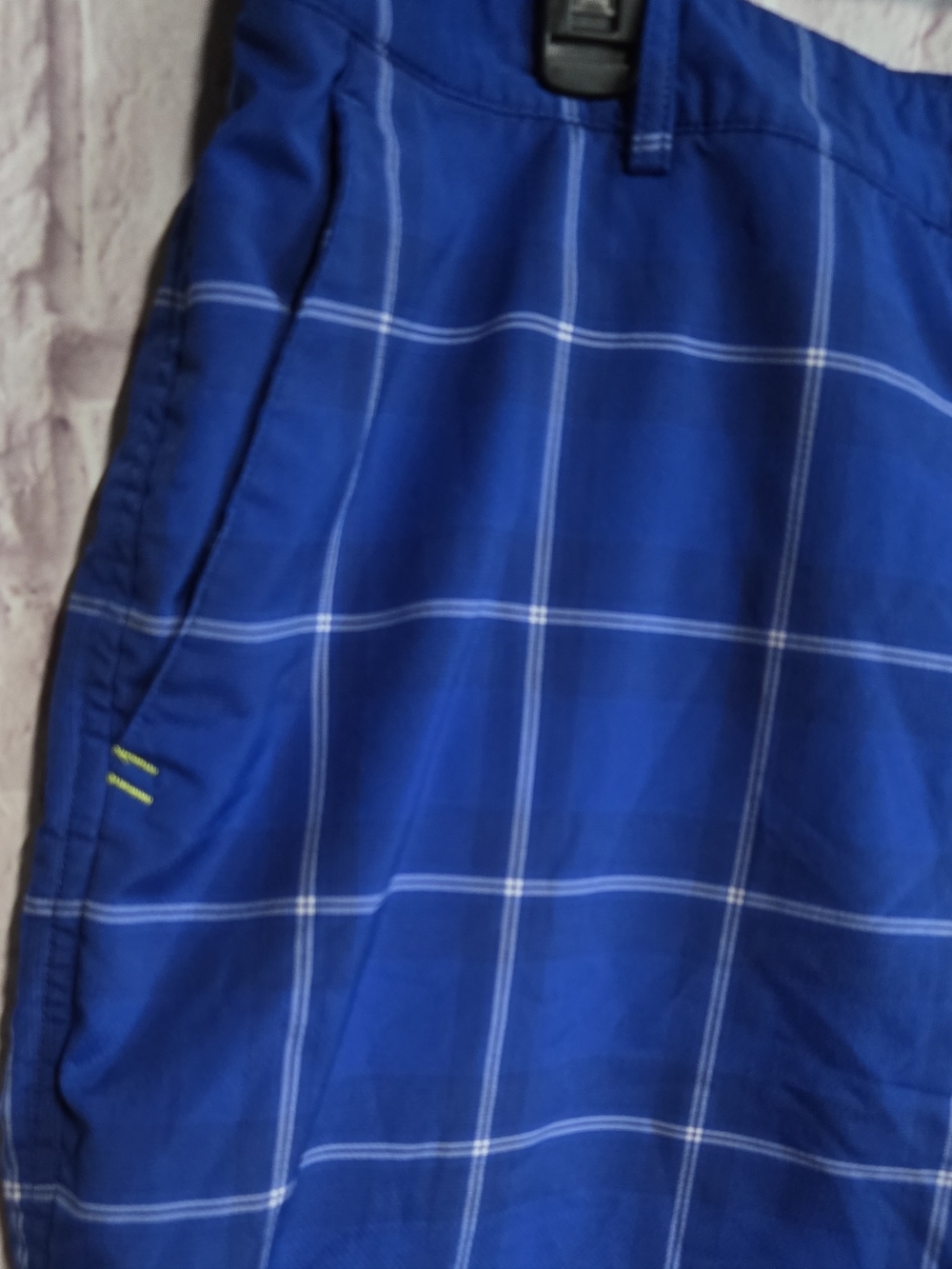 Under Armour Golf Shorts 38 Blue Plaid Performance 4-Way Stretch Showdown 10” - Picture 5 of 7